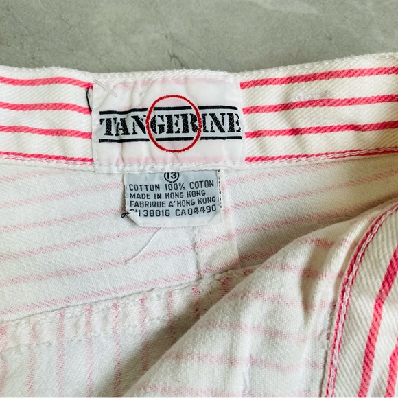 Tangerine Pink and White Cotton Pants - Picture 3 of 5